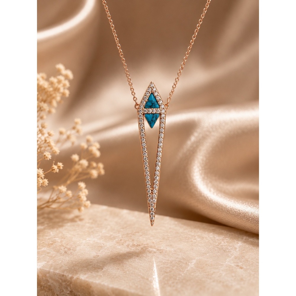 Bomb Party Shes Got Edge Turquoise Magnesite Rose Gold Necklace Dec 2023 RBP6781